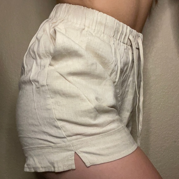 Princess polly Serafina Linen Blend Shorts Beige - Picture 1 of 4